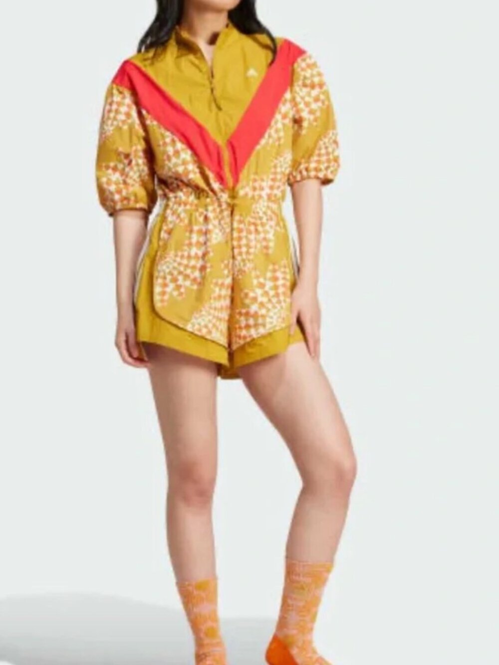 Adidas x Farm Rio Yellow & Red Patterned Romper